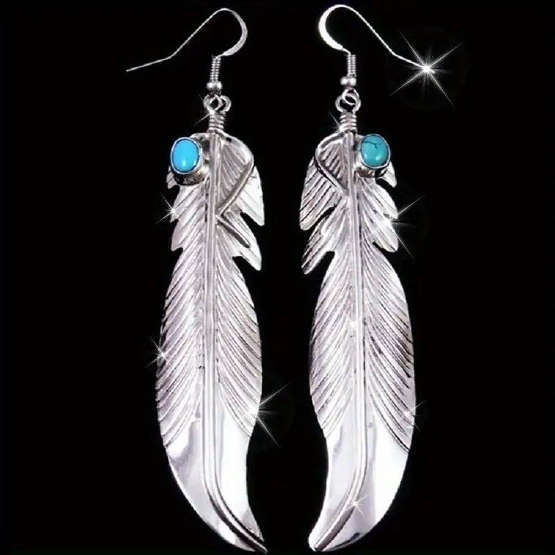 Feather Turquoise Earrings