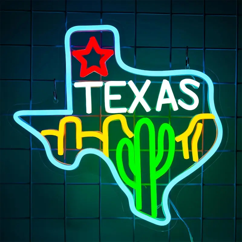 Texas Cactus Neon Sign