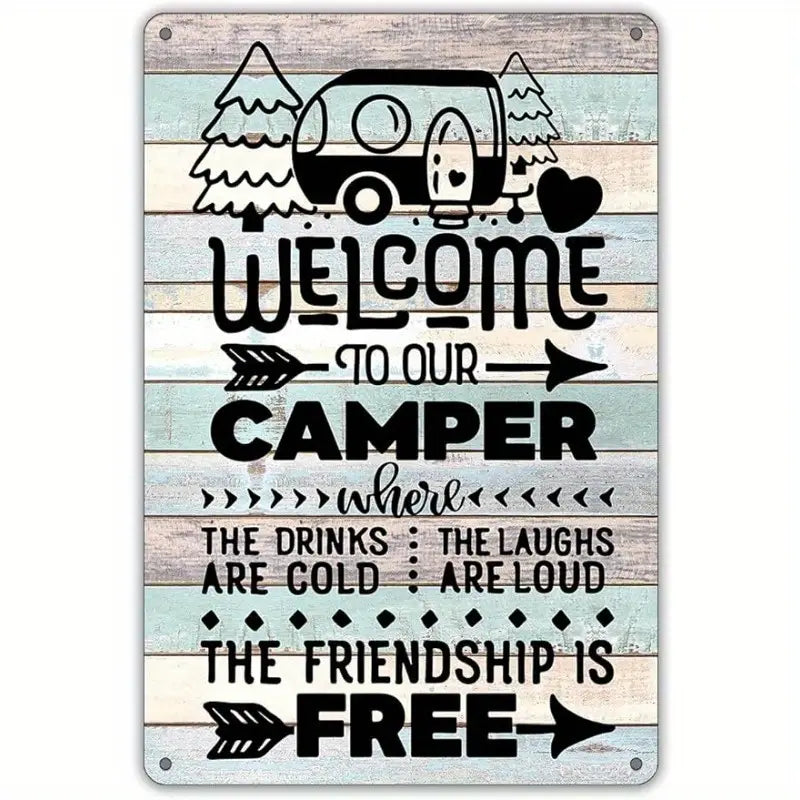 Welcome to Our Camper Wooden Hanging Wall Art (Version 2)