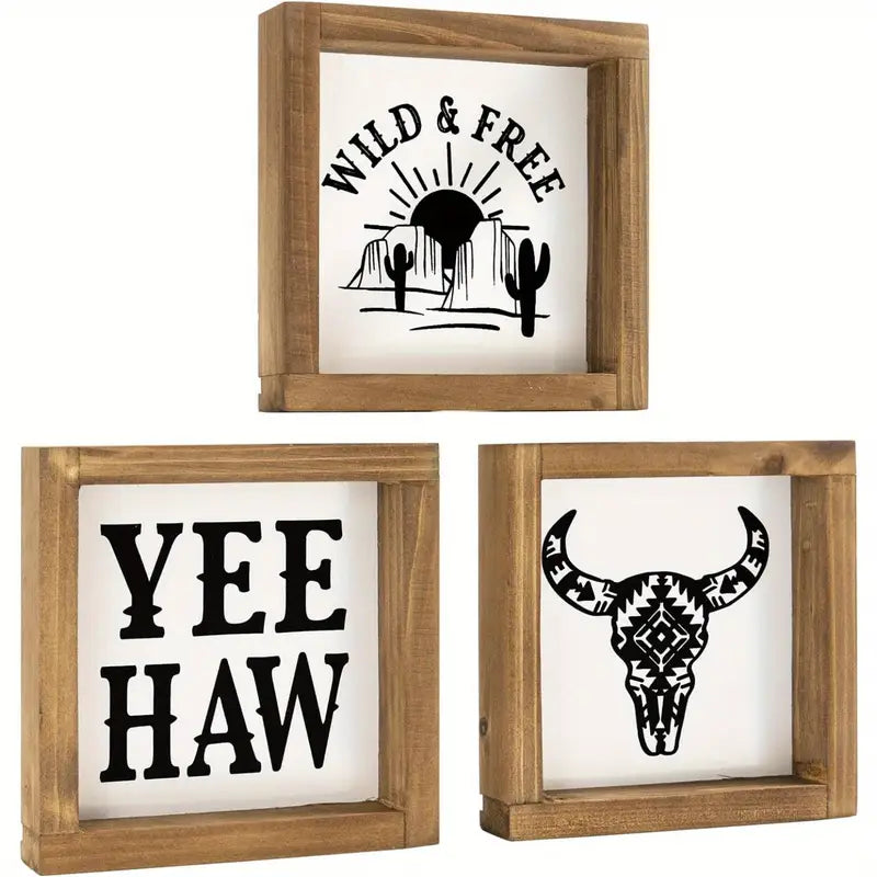 Small Wooden Western Themed Wooden Signs