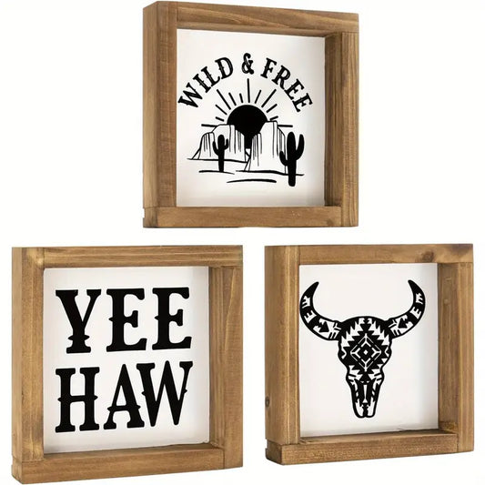 Small Wooden Western Themed Wooden Signs