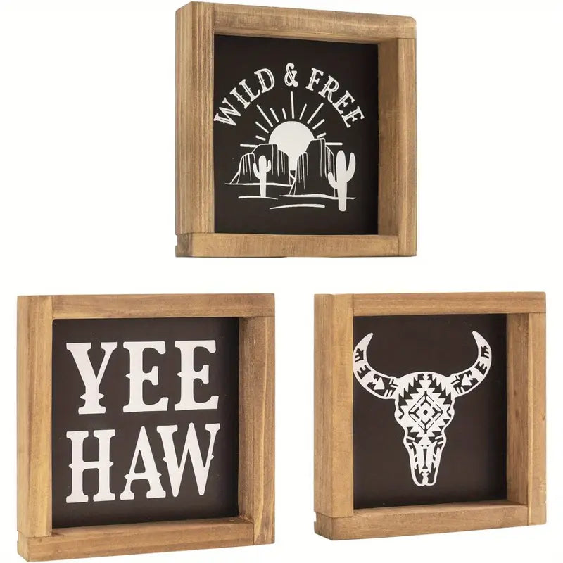 Small Wooden Western Themed Wooden Signs
