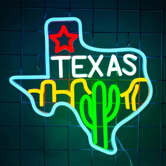Texas Cactus Neon Sign