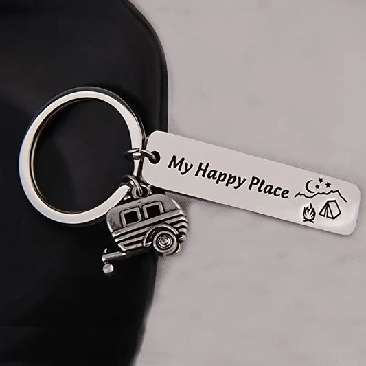 My Happy Place RV Keychain