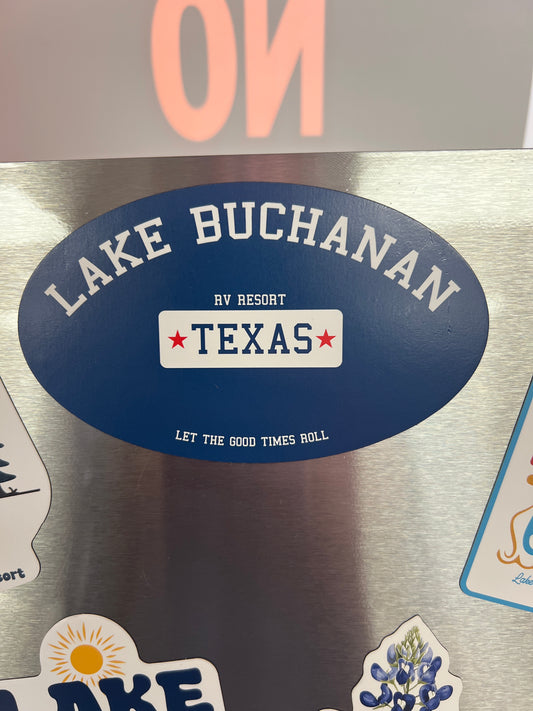 Lake Buchanan Oval Magnet