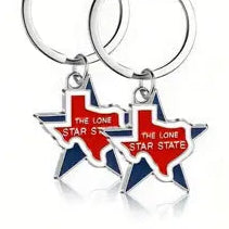 Texas Outline Inside Star Lone Star State Keychain