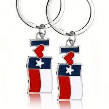 I Heart Texas Flag Keychain