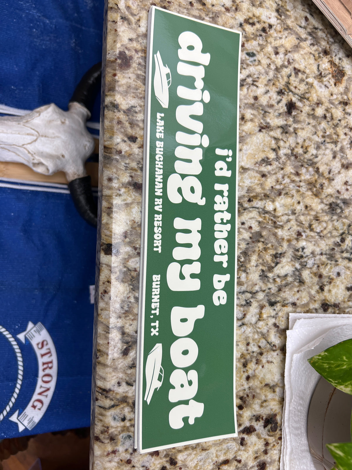 I'd Rather Be Driving My Boat Sticker