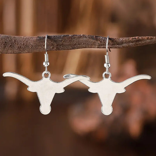 Longhorn Silver + Turquoise Earrings