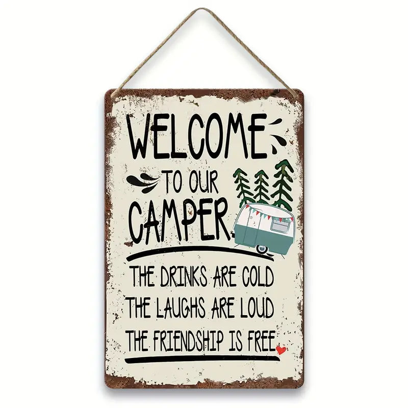 Welcome to Our Camper Wooden Hanging Wall Art