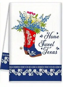 Home Sweet Texas Cowboy Boot Cheesecloth